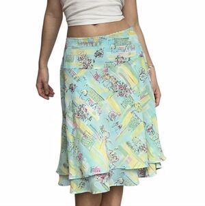 Pierre Cardin layered pink houses Party skirt sz 8P *B8